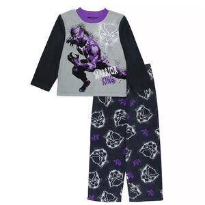 🆕 Marvel Avengers Black Panther Boys Warrior King 2-Piece‎ Pajama Set Size 4